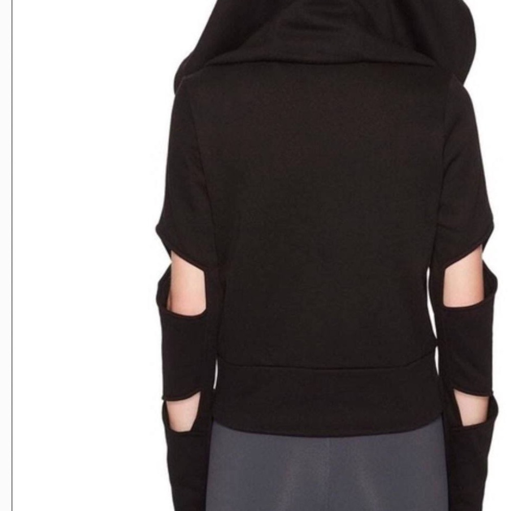 ALO YOGA BEIGE Cut Out Long Sleeve Zip Hoodie - Picture 6 of 6